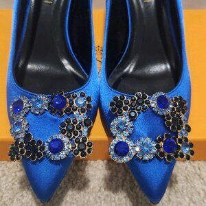 Blue high heels